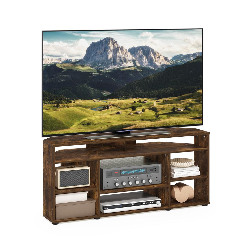 Jensen Corner TV Stand TV up to 55 Inches, Amber Pine. Picture 4