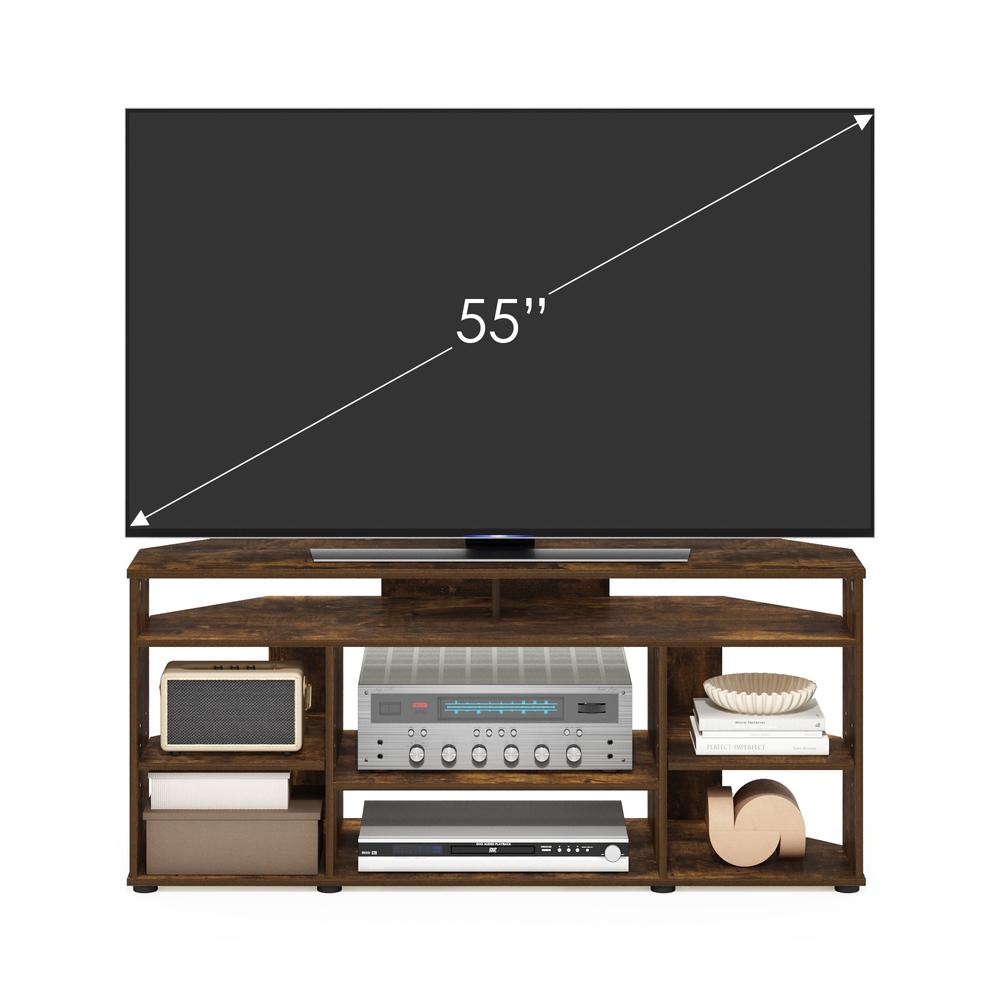 Jensen Corner TV Stand TV up to 55 Inches, Amber Pine. Picture 5