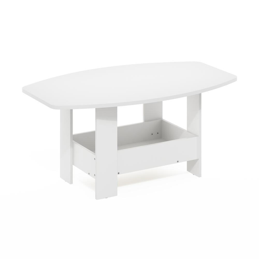 Simple Design Coffee Table with Storage Compartment, White. Picture 1