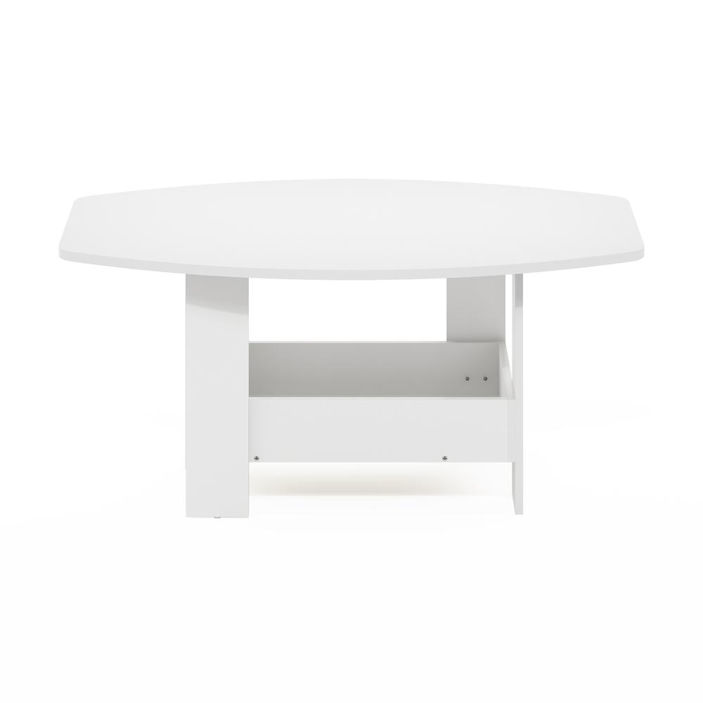 Simple Design Coffee Table with Storage Compartment, White. Picture 2
