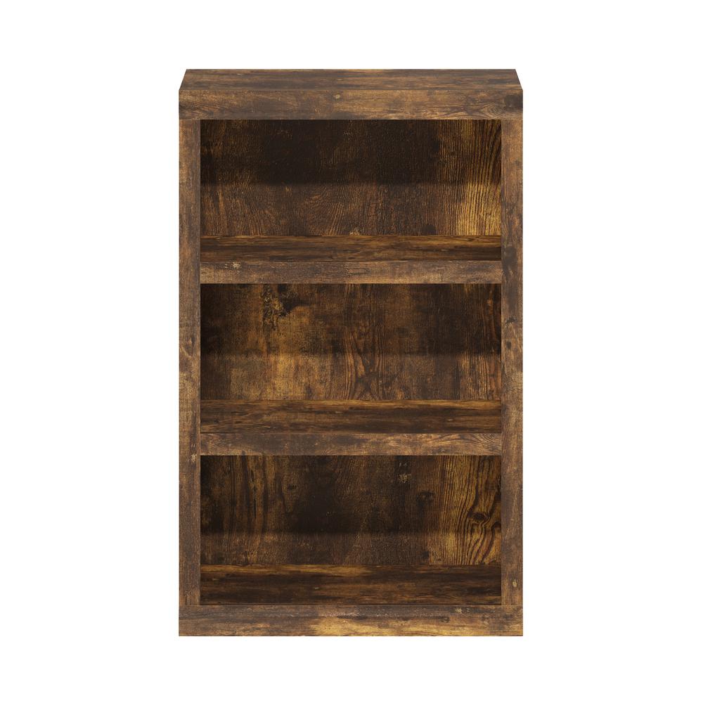 Rail 3-Tier Open Shelf Bookcase, Amber Pine. Picture 3
