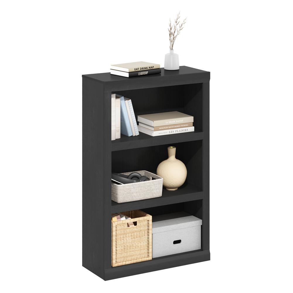 Rail 3-Tier Open Shelf Bookcase, Blackwood. Picture 4