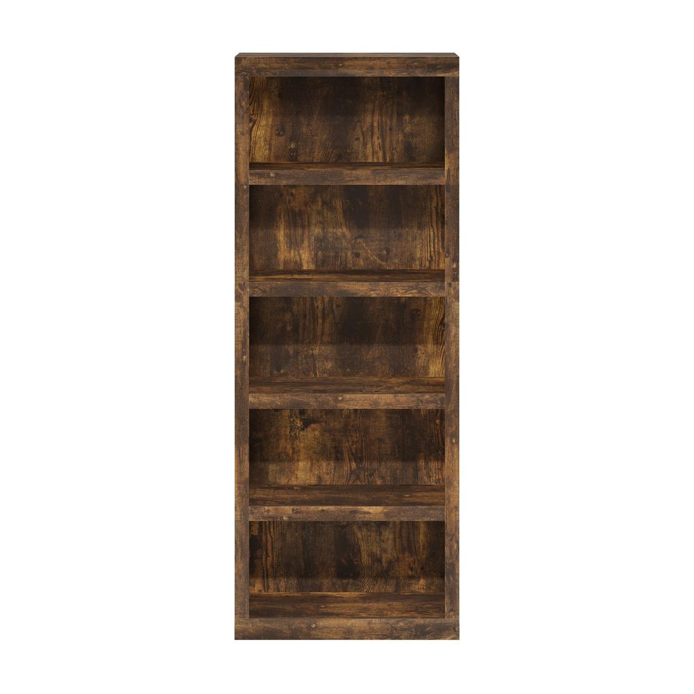 Rail 5-Tier Open Shelf Bookcase, Amber Pine. Picture 3