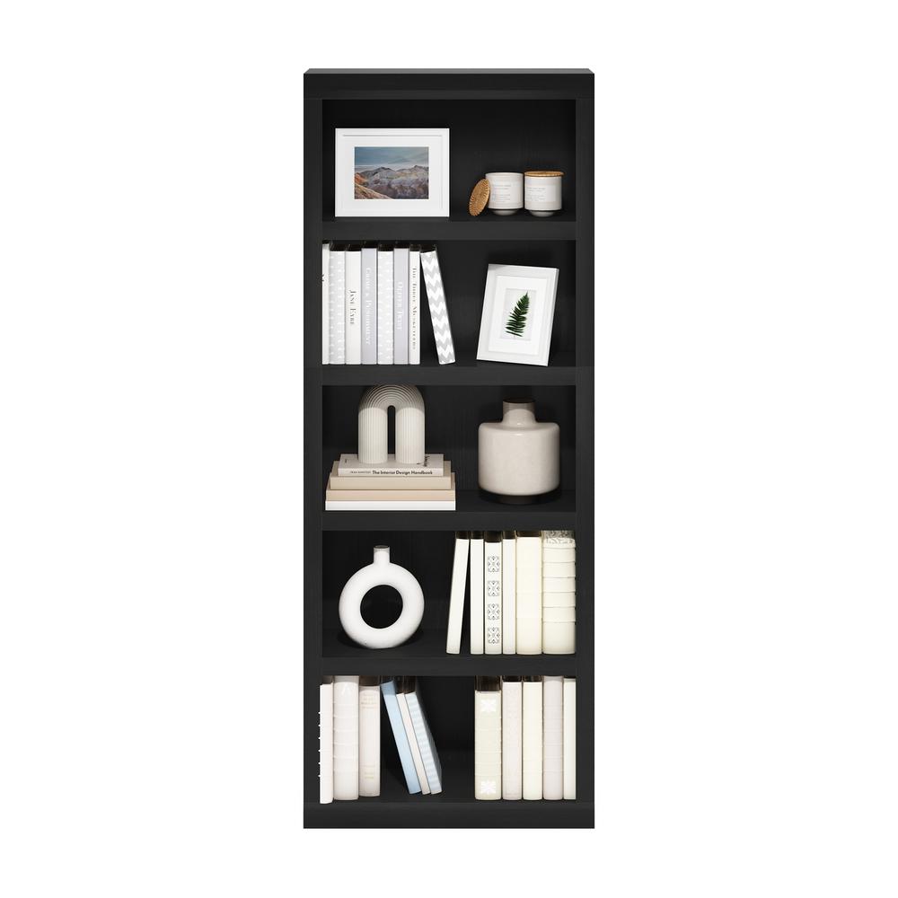 Rail 5-Tier Open Shelf Bookcase, Blackwood. Picture 5