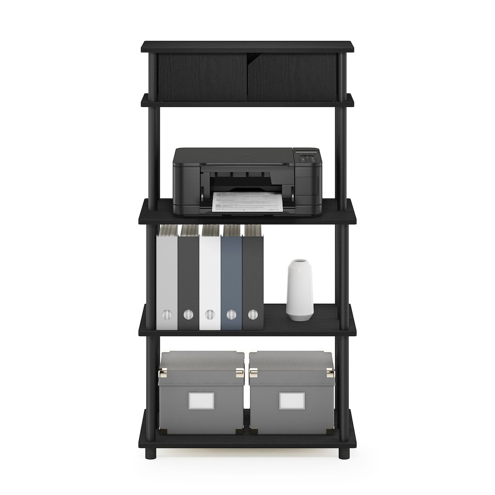 5-Tier Printer Stand with Storage Shelf and Closed Cabinet, Dark Americano. Picture 6