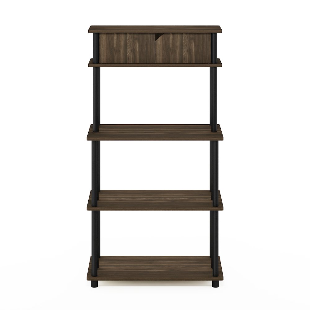5-Tier Printer Stand with Storage Shelf and Closed Cabinet, Brown Walnut. Picture 1