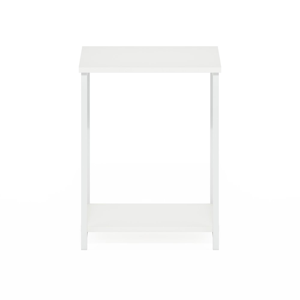 Simplistic Industrial Metal Frame End Table, 1-Pack, White/White. Picture 2