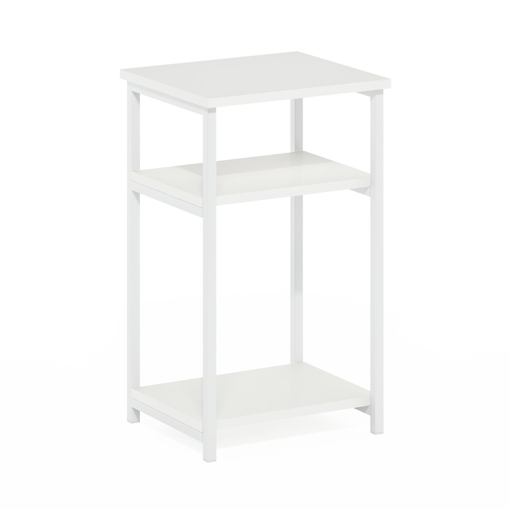 3-Tier Industrial Metal Frame End Table with Storage Shelves, 1-Pack. Picture 1
