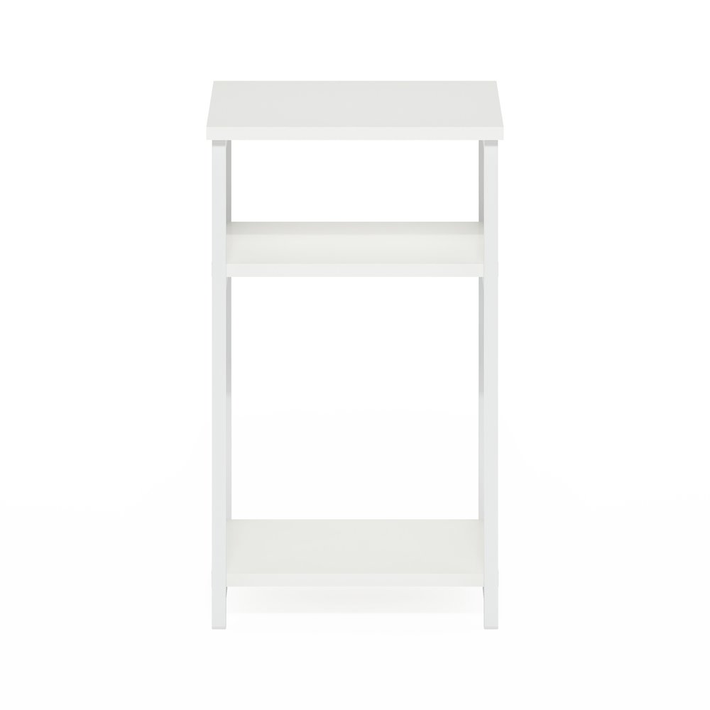 3-Tier Industrial Metal Frame End Table with Storage Shelves, 1-Pack. Picture 2