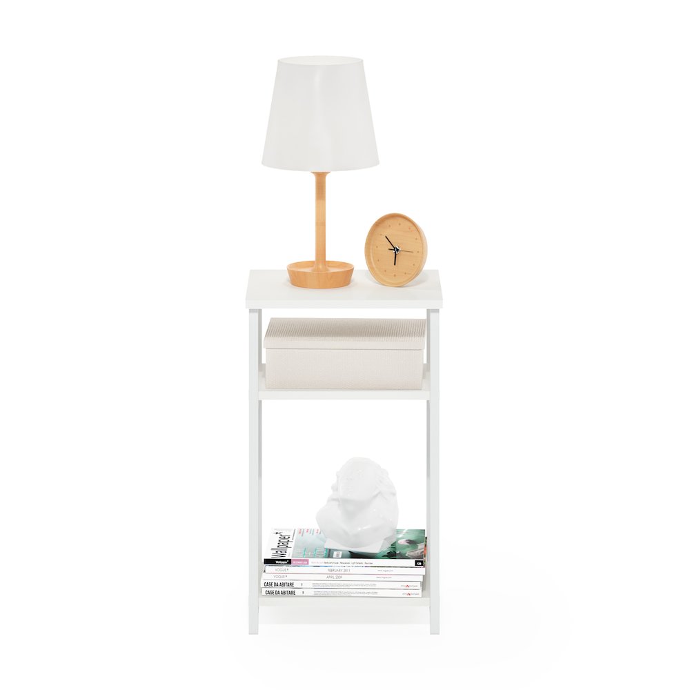 3-Tier Industrial Metal Frame End Table with Storage Shelves, 1-Pack. Picture 4