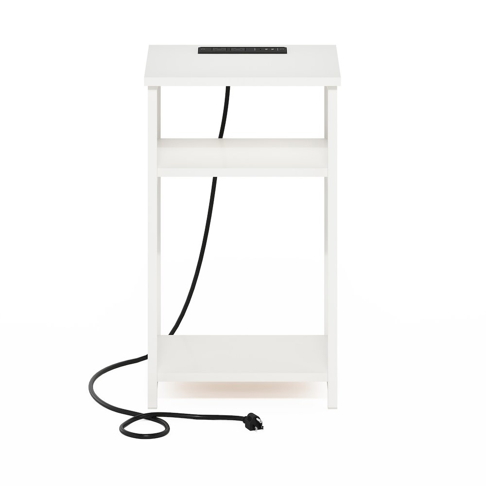 3-Tier USB and Type-C Charging Port Open Storage Side Table with Metal Frame. Picture 2