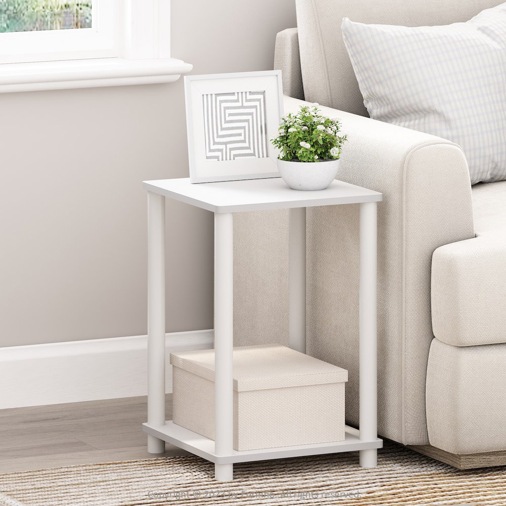 Turn-N-Tube Haydn End Table, White. Picture 5