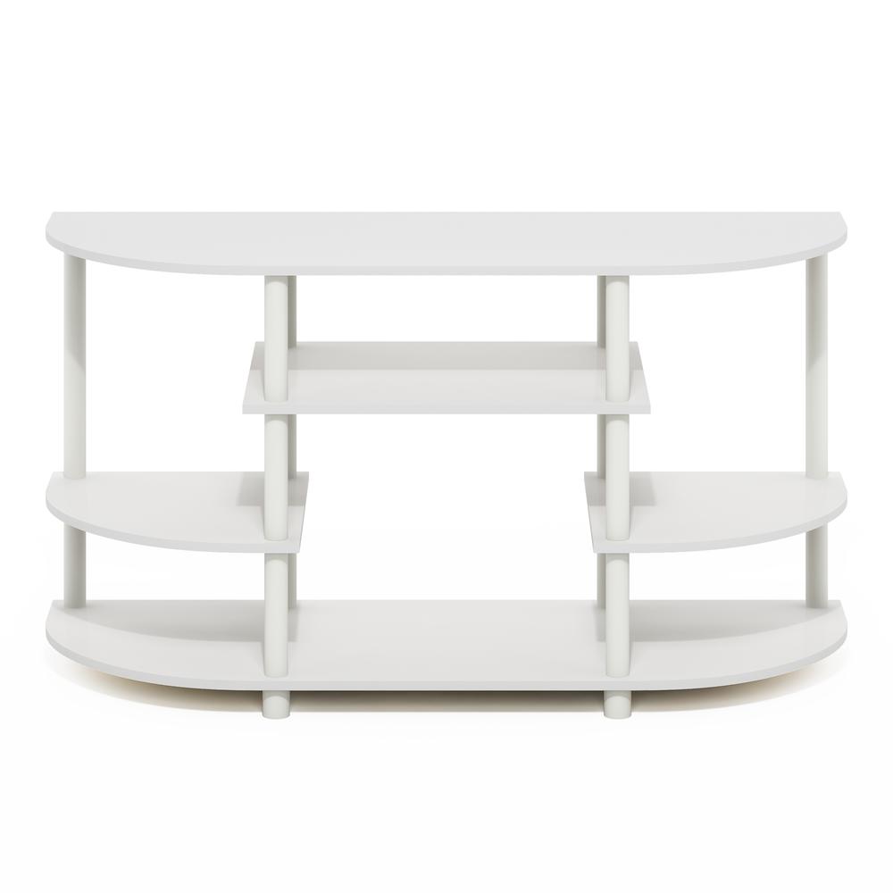 JAYA Simple Design Corner TV Stand, White/White. Picture 2