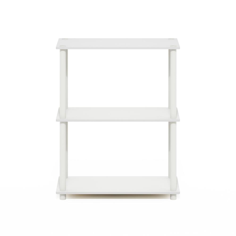 Turn-N-Tube 3-Tier Compact Multipurpose Shelf Display Rack, White/White. Picture 2