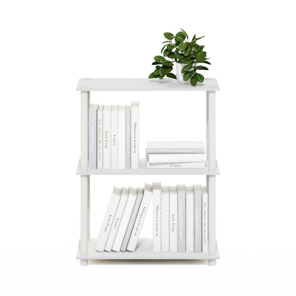 Turn-N-Tube 3-Tier Compact Multipurpose Shelf Display Rack, White/White. Picture 4
