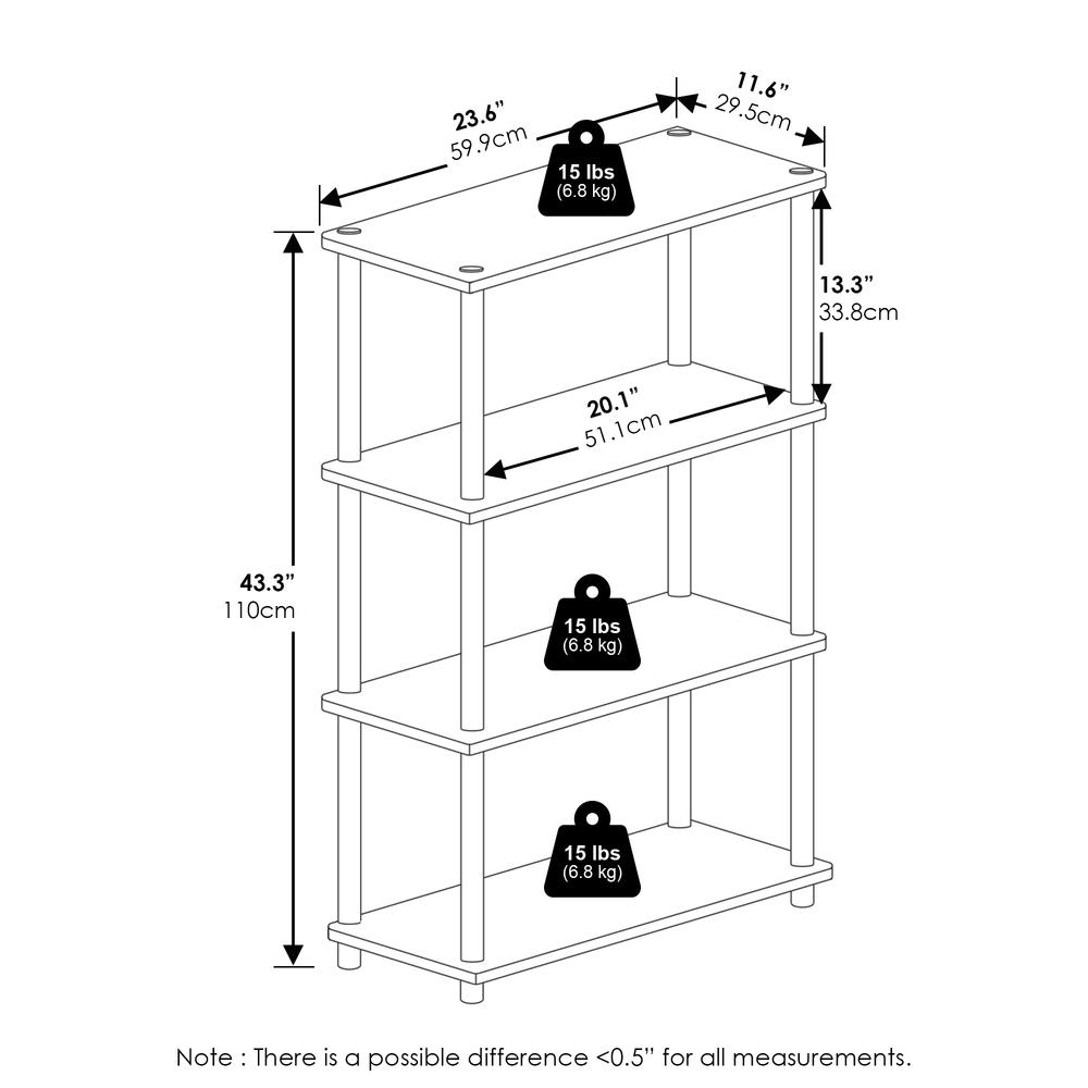 Turn-N-Tube 4-Tier Multipurpose Shelf Display Rack, White/White. Picture 6