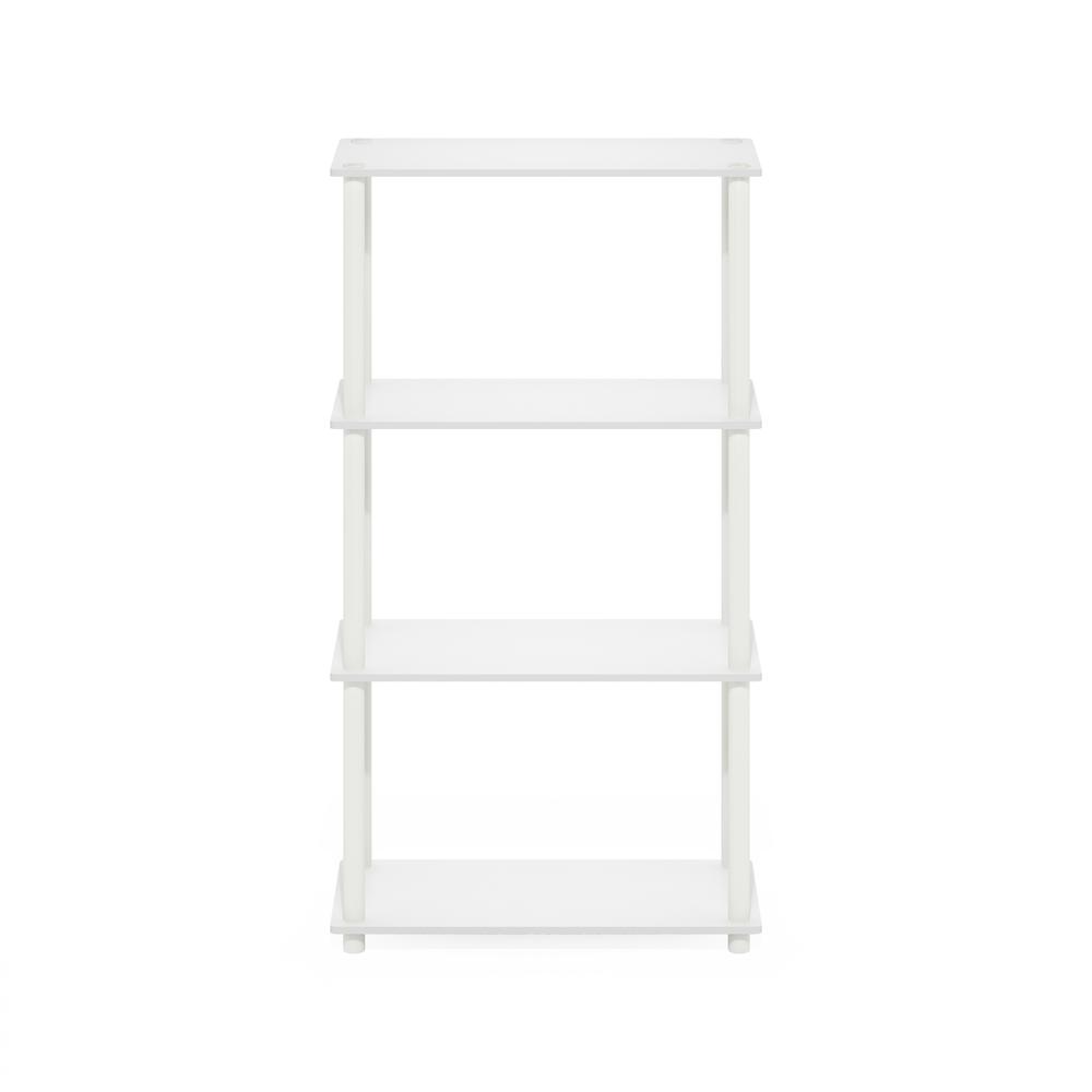 Turn-N-Tube 4-Tier Multipurpose Shelf Display Rack, White/White. Picture 2