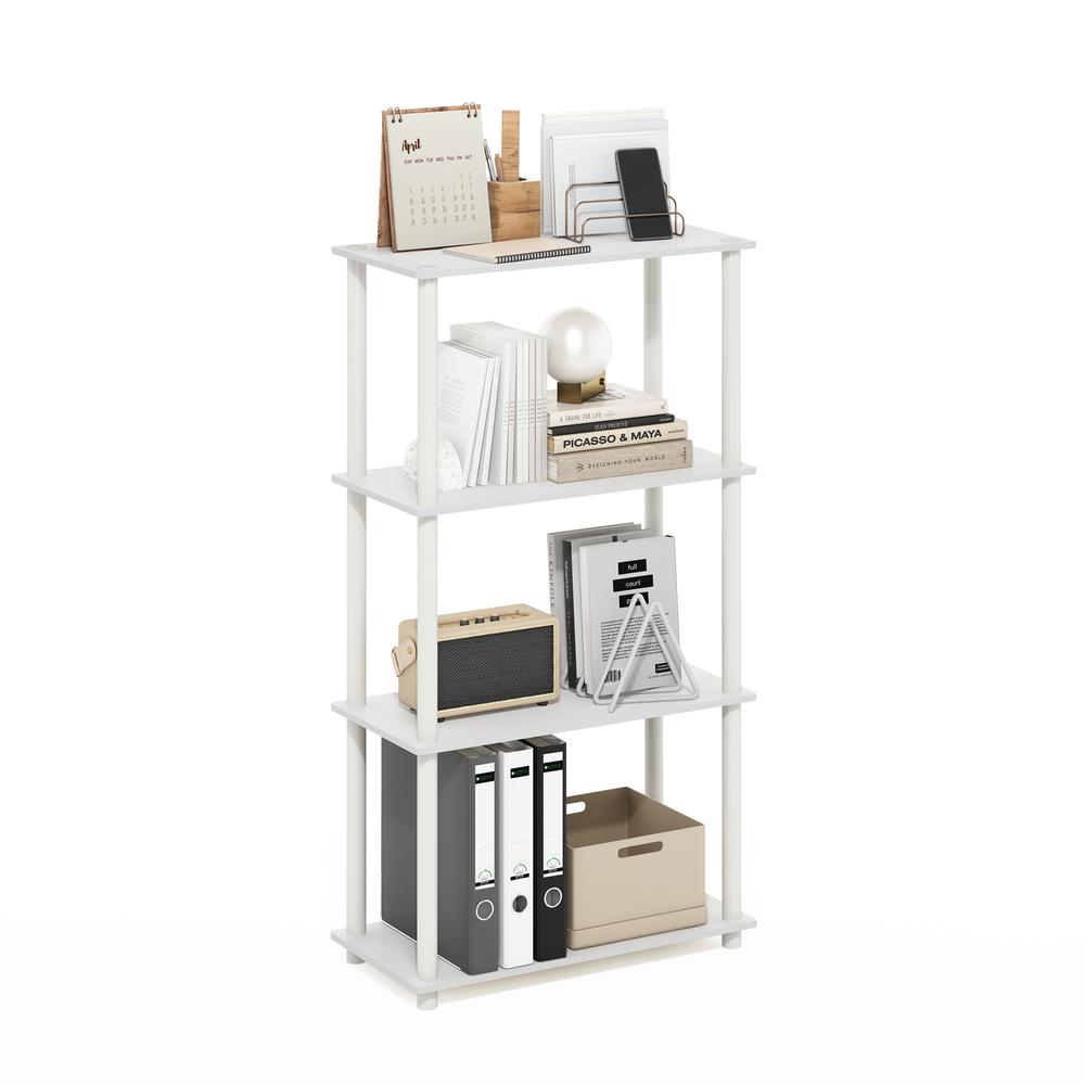 Turn-N-Tube 4-Tier Multipurpose Shelf Display Rack, White/White. Picture 3