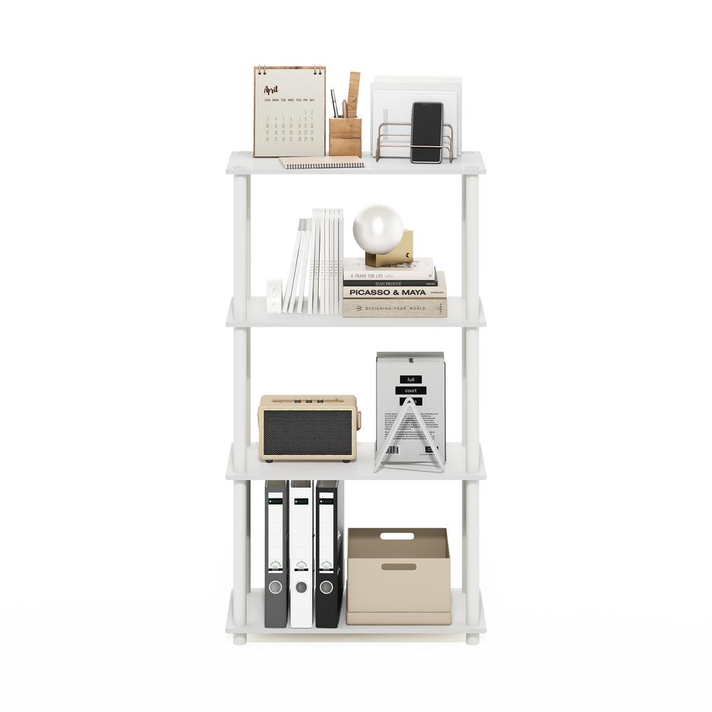 Turn-N-Tube 4-Tier Multipurpose Shelf Display Rack, White/White. Picture 4