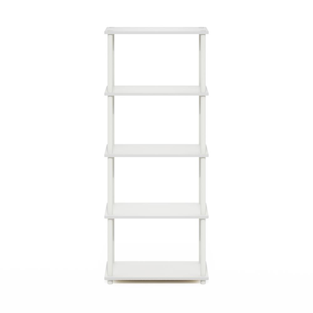 Turn-N-Tube 5-Tier Multipurpose Shelf Display Rack, White/White. Picture 2