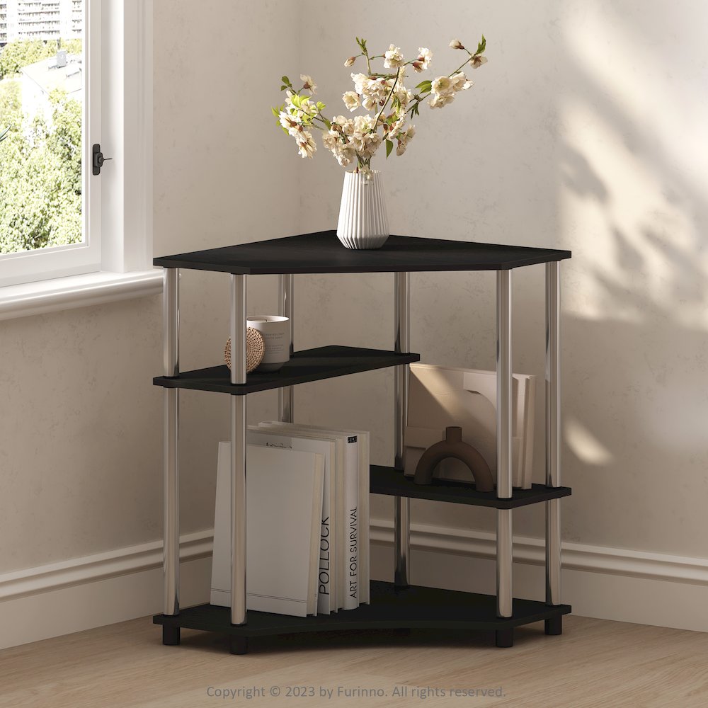 Turn-N-Tube Multipurpose Corner Shelf, Display Rack, Bookshelf, Americano. Picture 6