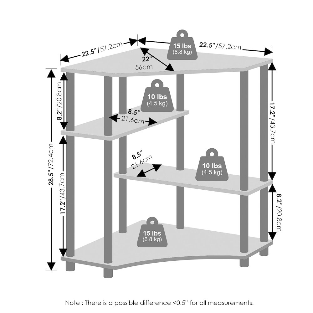 Turn-N-Tube Multipurpose Corner Shelf, Display Rack, Bookshelf. Picture 2