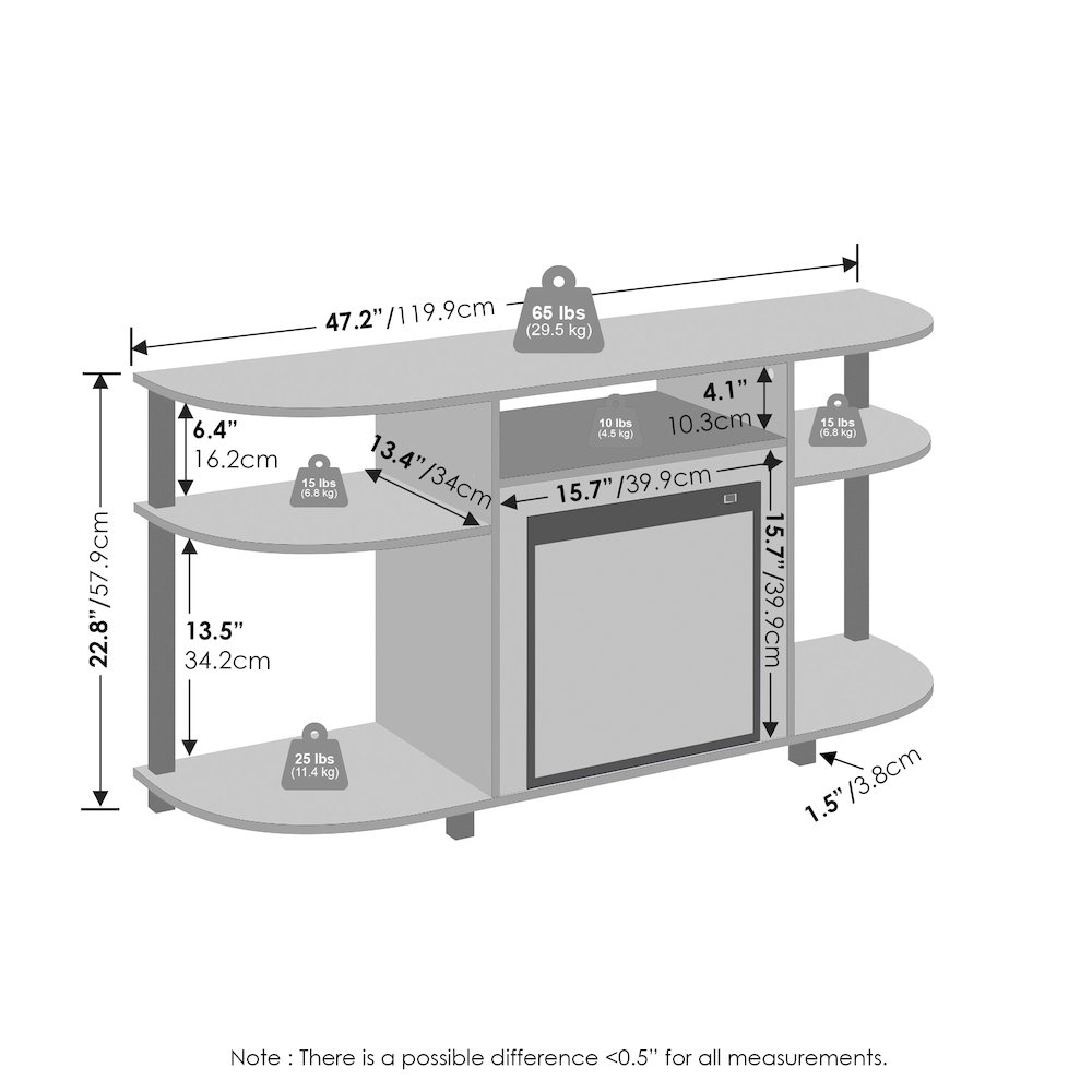 Fireplace TV Stand, Entertainment Center for TV up to 55 Inch. Picture 7