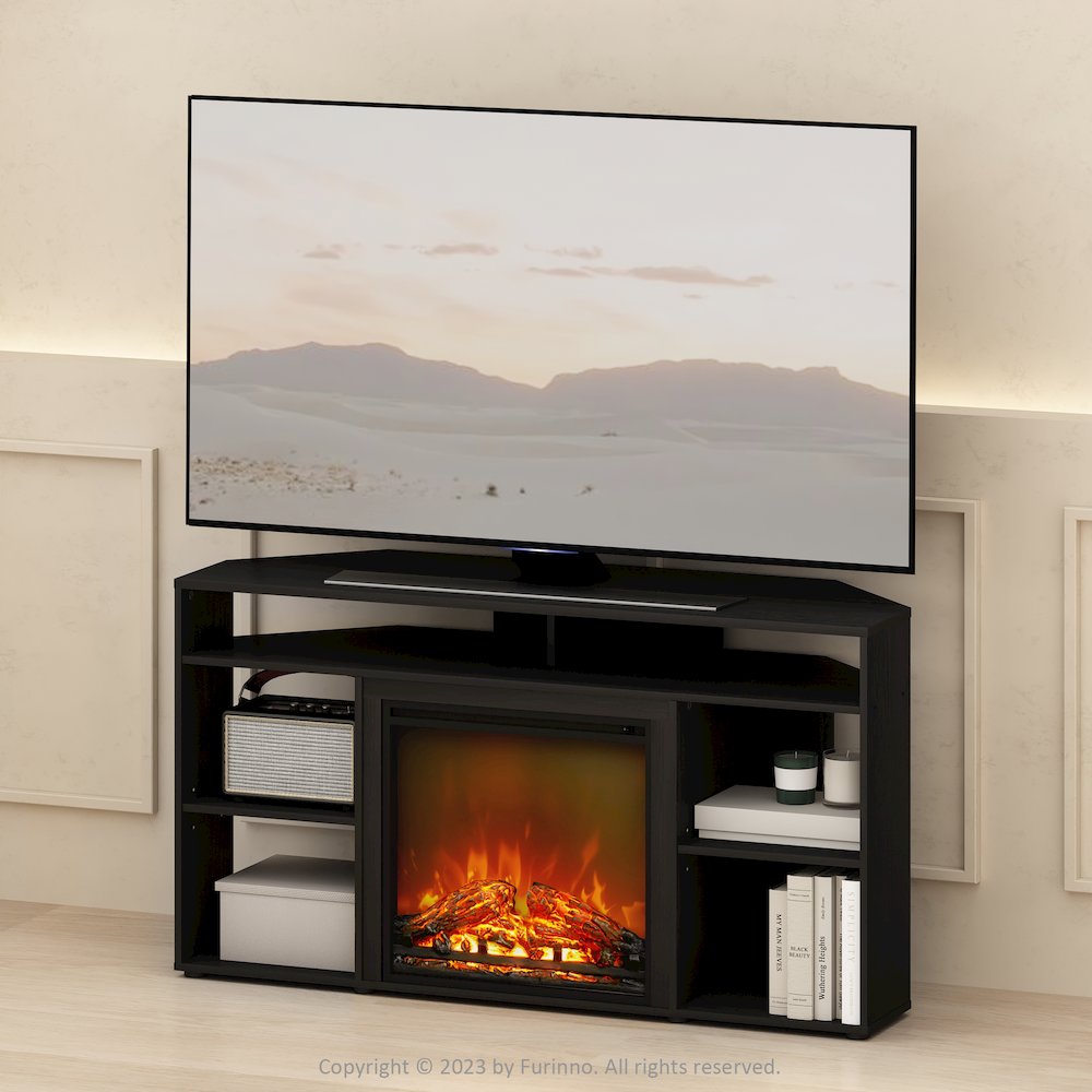 Electric Fireplace Corner TV Stand, Entertainment Center for TV up to 55 Inch. Picture 5