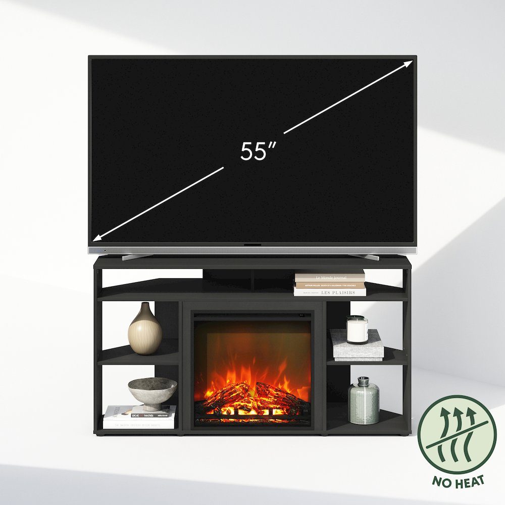 Electric Fireplace Corner TV Stand, Entertainment Center for TV up to 55 Inch. Picture 4