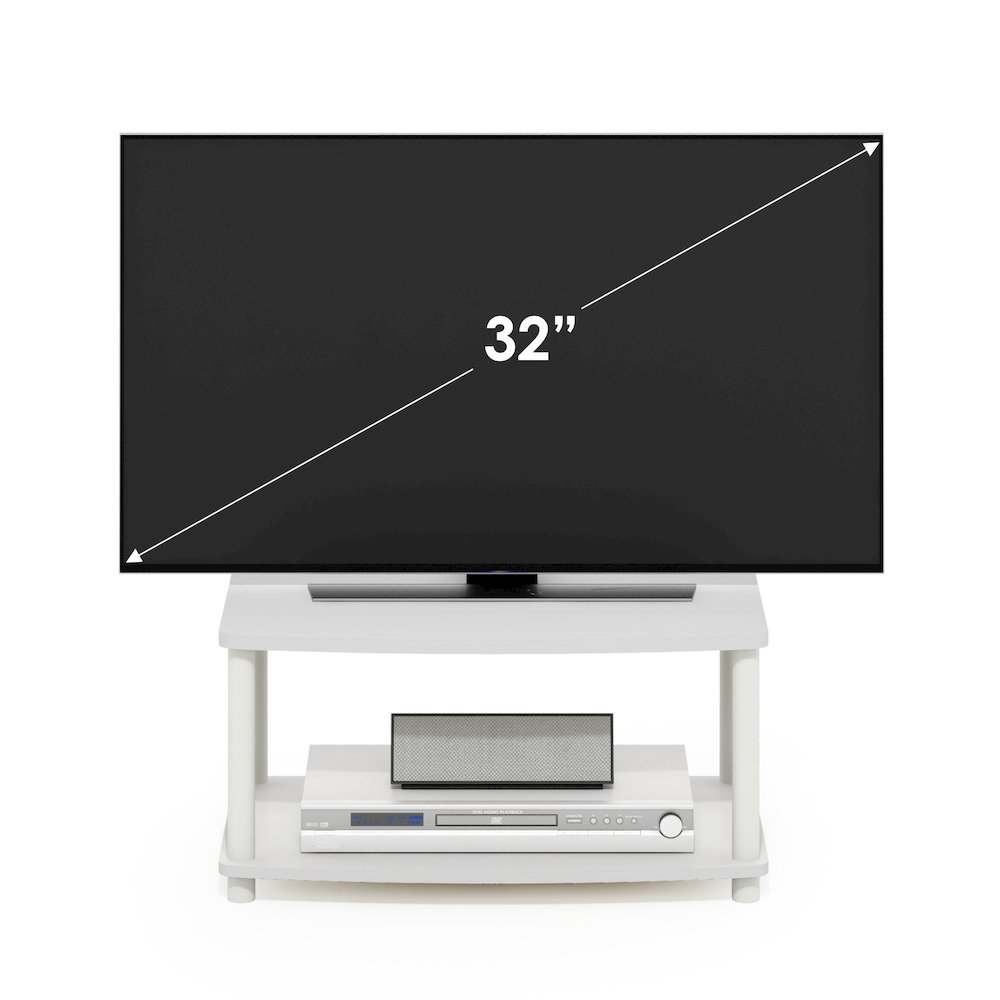 Turn-N-Tube No Tools 2-Tier Elevated TV Stands, White/White. Picture 4