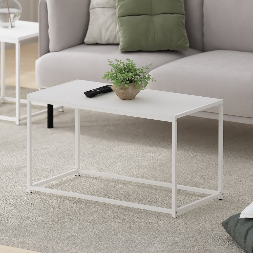 Camnus Modern Living Coffee Table, Solid White/White. Picture 6