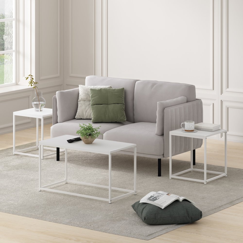Modern Living Room Table Set with One Coffee Table and Two End Tables. Picture 6