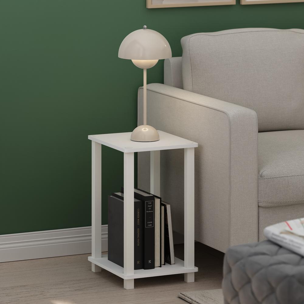 Simplistic End Table, Small, White/White. Picture 5