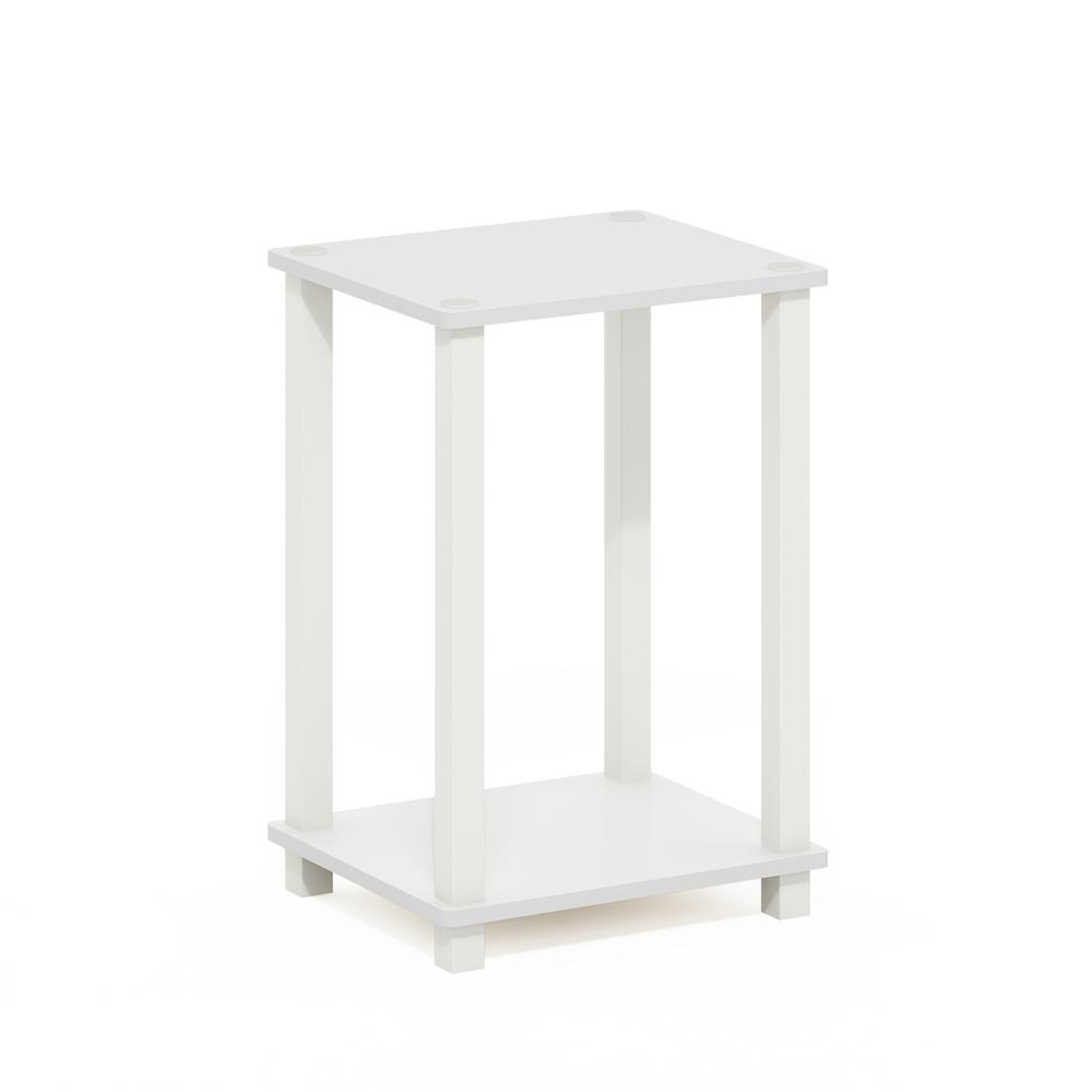 Simplistic End Table, Small, White/White. Picture 1