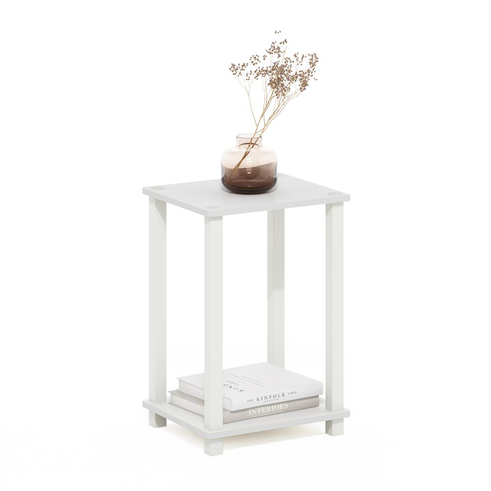 Simplistic End Table, Small, White/White. Picture 3
