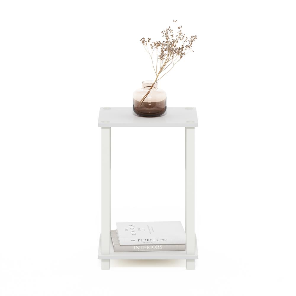 Simplistic End Table, Small, White/White. Picture 4