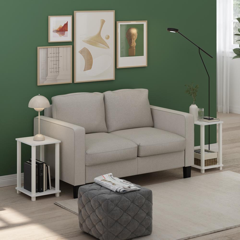 Simplistic End Table, Small, Set of 2, White/White. Picture 5