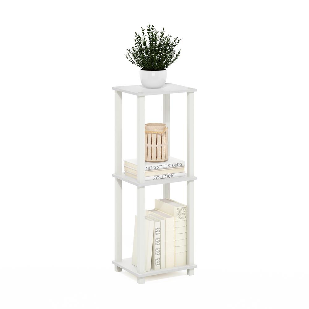 Simplistic End Table, Small, Set of 2, White/White. Picture 4