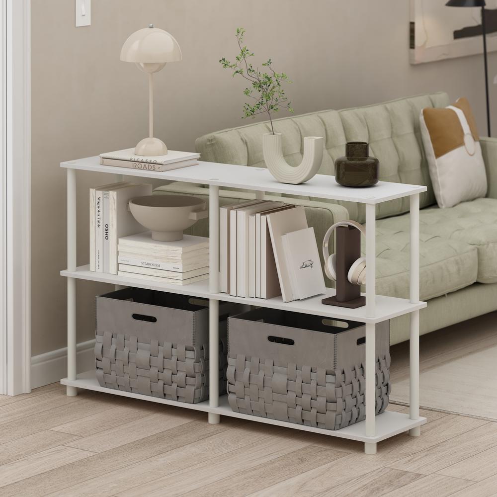 Turn-N-Tube 3-Tier Double Size Storage Display Rack, White/White. Picture 5