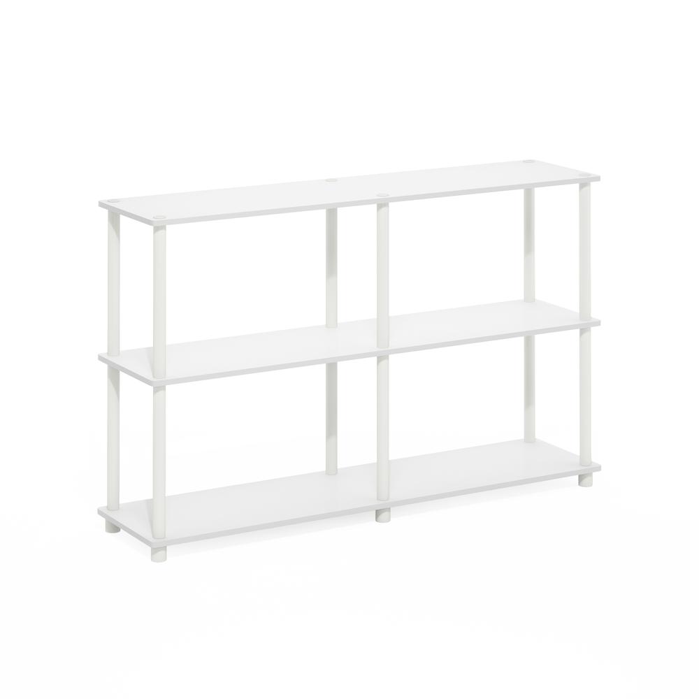 Turn-N-Tube 3-Tier Double Size Storage Display Rack, White/White. Picture 1