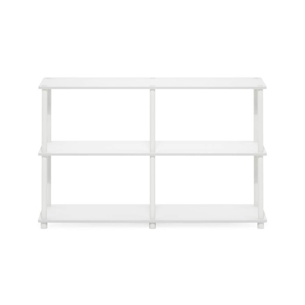 Turn-N-Tube 3-Tier Double Size Storage Display Rack, White/White. Picture 2