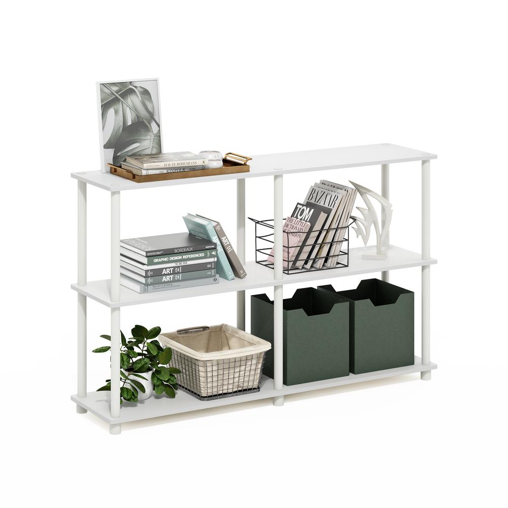 Turn-N-Tube 3-Tier Double Size Storage Display Rack, White/White. Picture 3