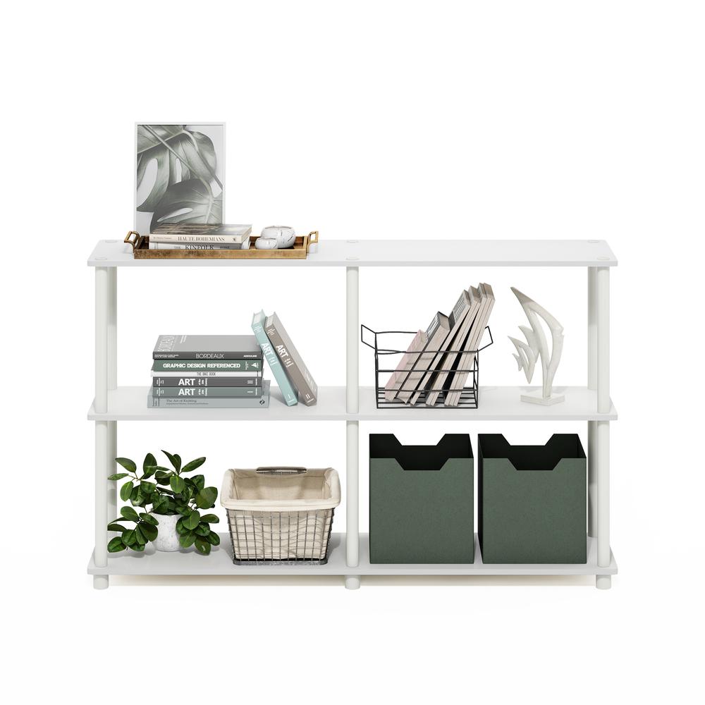 Turn-N-Tube 3-Tier Double Size Storage Display Rack, White/White. Picture 4