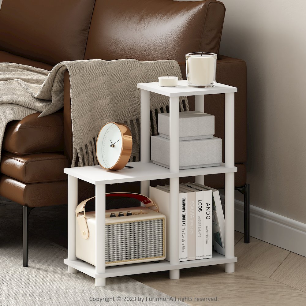 Turn-N-Tube Accent Decorative Shelf, White/White. Picture 5