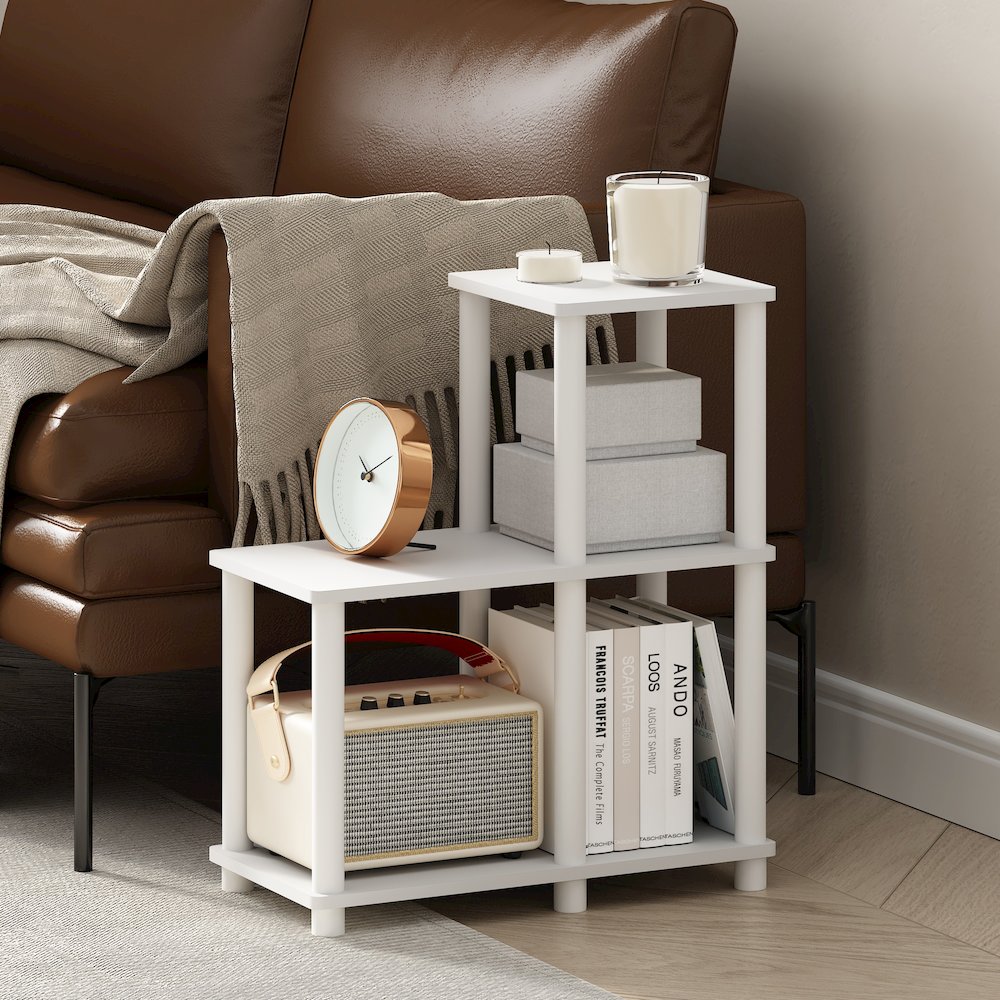 Turn-N-Tube Accent Decorative Shelf, White/White. Picture 6