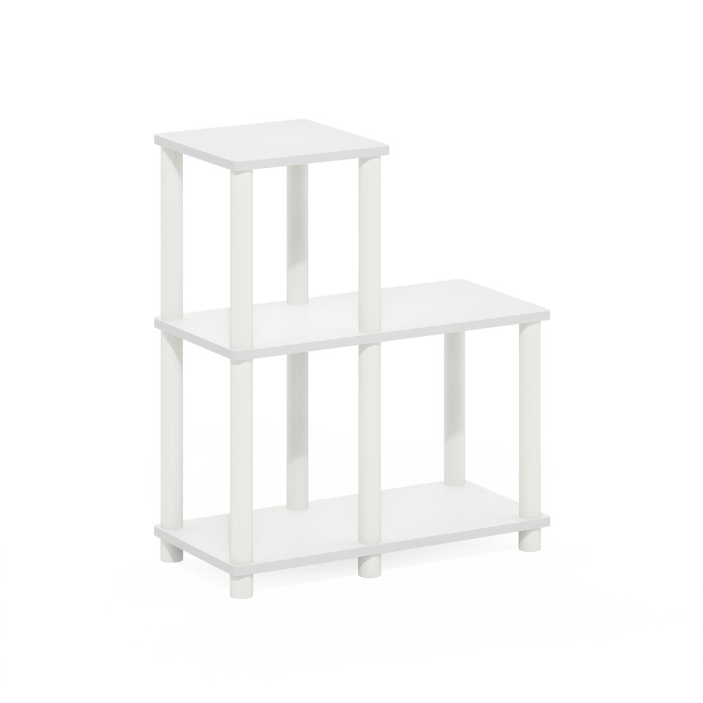 Turn-N-Tube Accent Decorative Shelf, White/White. Picture 1