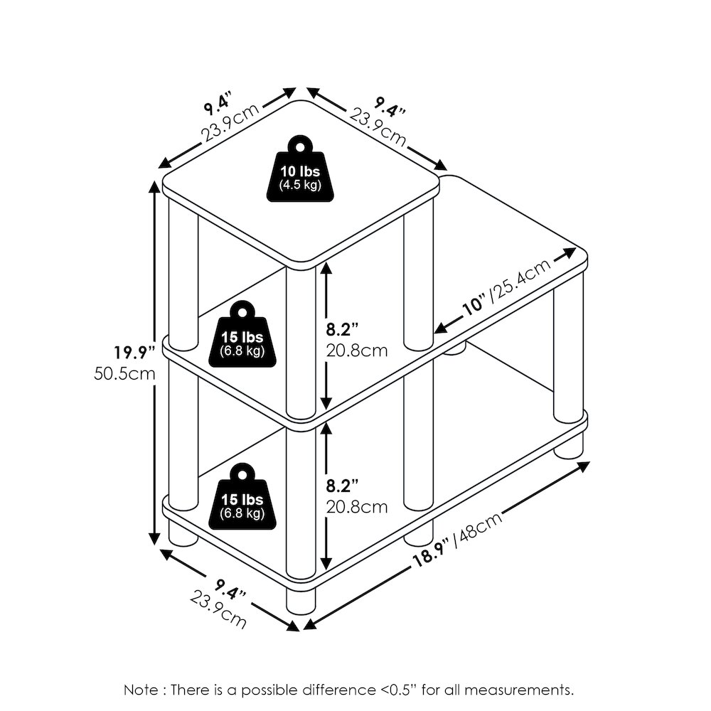 Turn-N-Tube Accent Decorative Shelf, White/White. Picture 7