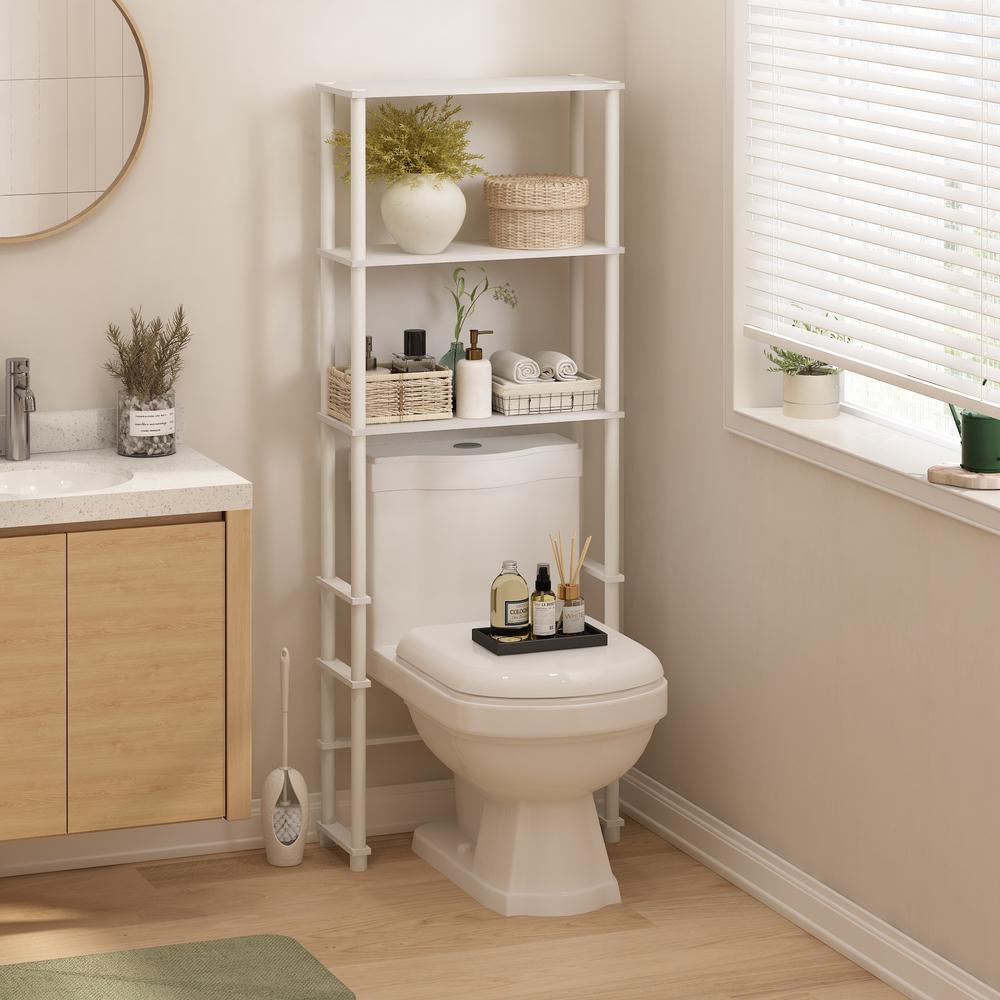 Turn-N-Tube Toilet Space Saver with 3 Shelves, White/White. Picture 5