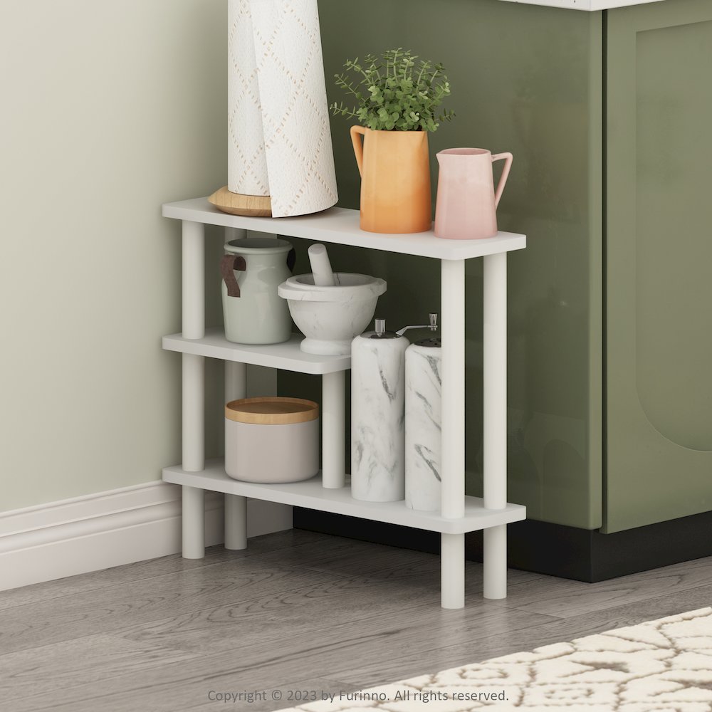 Turn-N-Tube Slim Space Saving Storage Rack, White/White. Picture 5