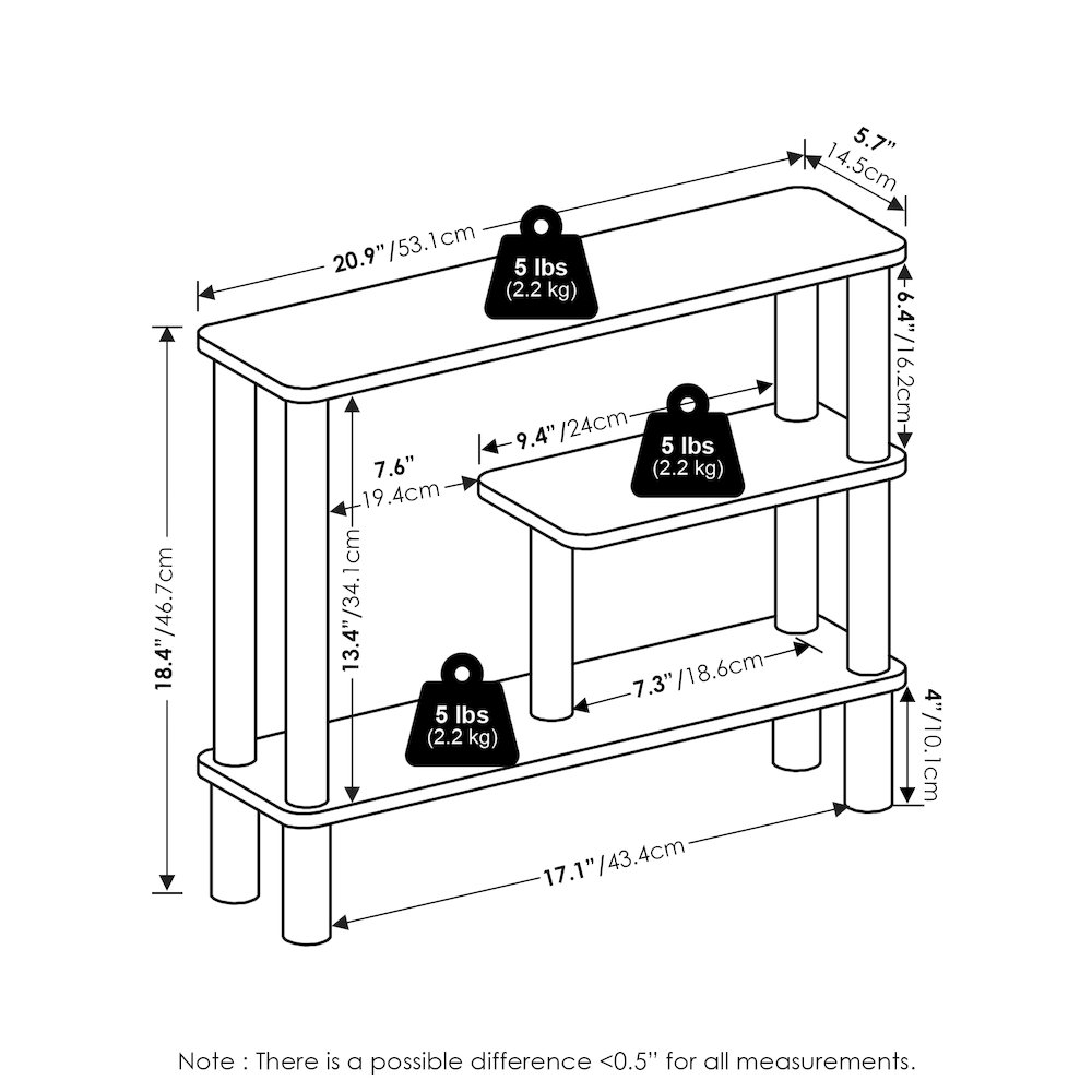 Turn-N-Tube Slim Space Saving Storage Rack, White/White. Picture 6